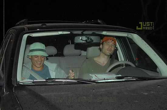 Luke and Wentworth together in a car after hanging out all day in Los Angeles in 2007.